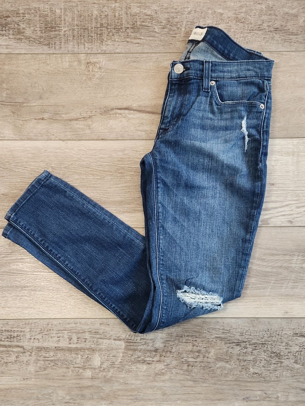 Hudson Jeans Dark Blue Distressed Krista Super Skinny Jeans 27